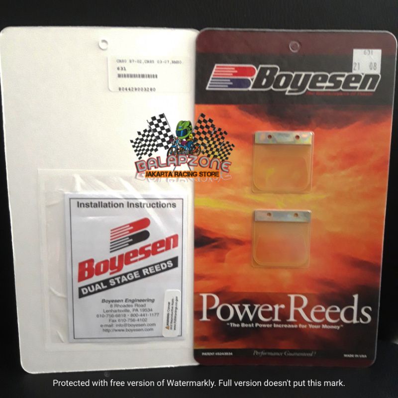 Lidah membran Reedvalve Boyesen karbu nova dash / suzuki rm85 made USA