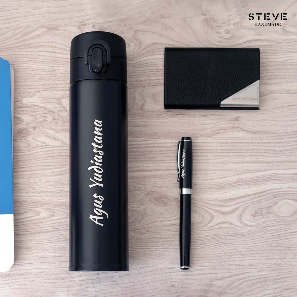 

Gift Set Executive Set A Tumbler Name Card Holder Steve Handmade