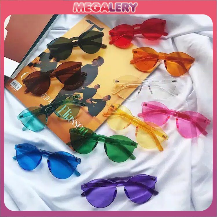 Kacamata Jelly Unisex Fashion Colourful Sunglasses Sport Transparan Murah