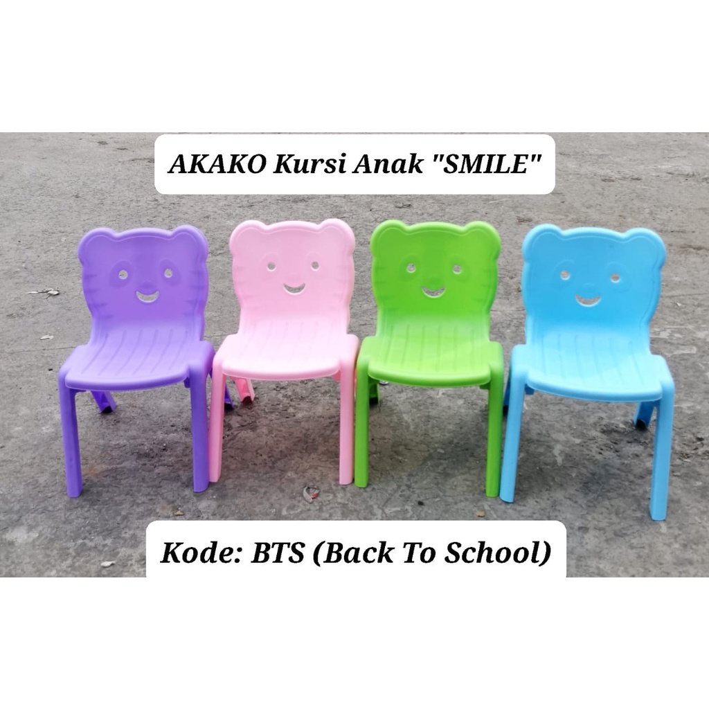 KURSI PLASTIK KURSI ANAK JUMBO KURSI ANAK AKAKO BTS SMILE AKAKO SMILE