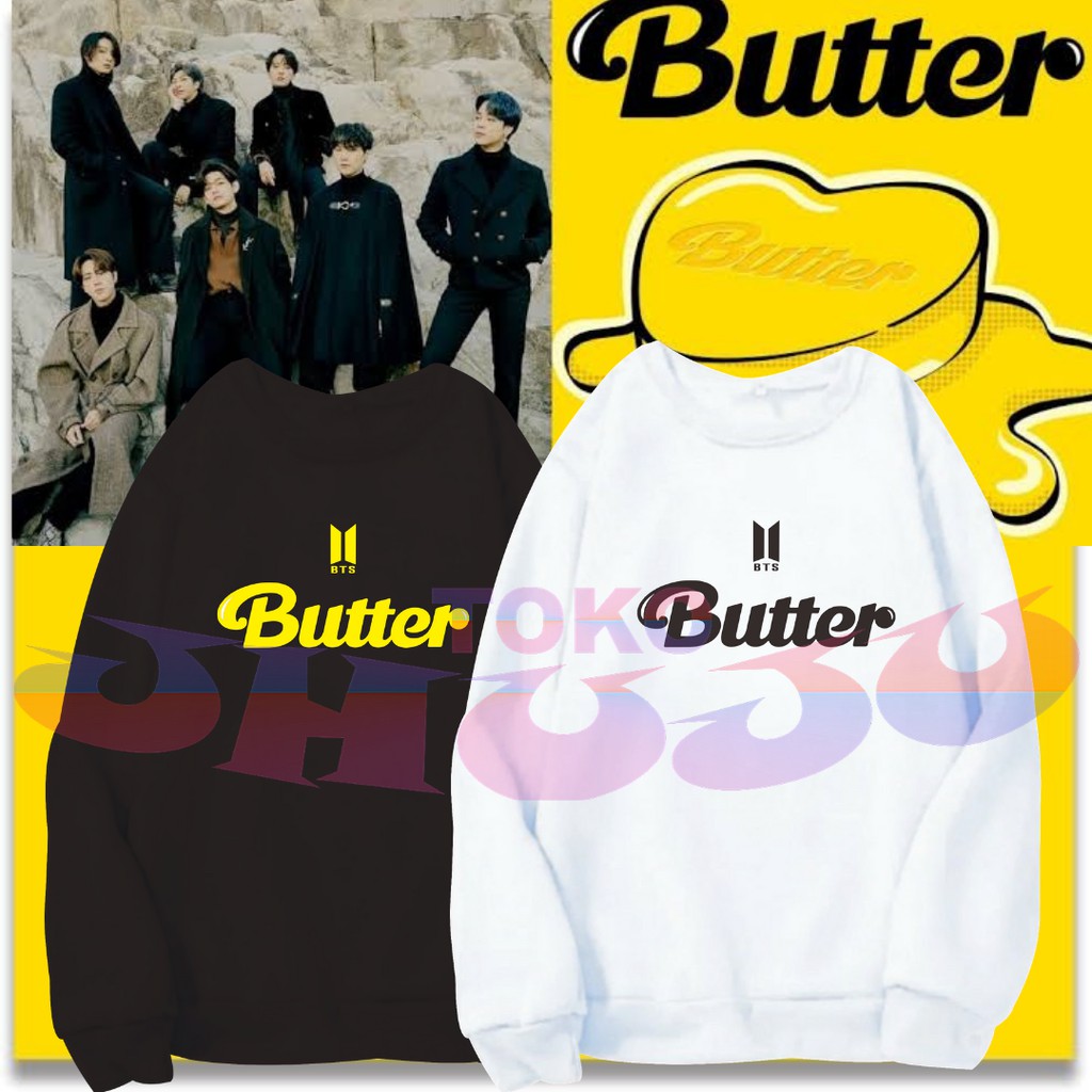 Basic Sweater BTS New Singgle BUTTER // Sweater BTS Jungkook Style bahan katun fleece