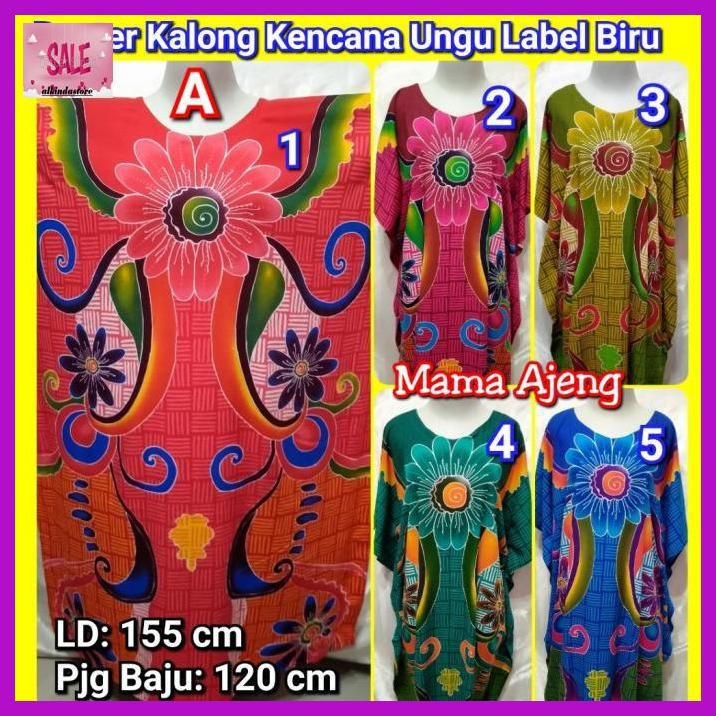 Retsad- Daster Kalong Kencana Ungu Biru Jumbo, Daster Lowo Jumbo -Aslii.