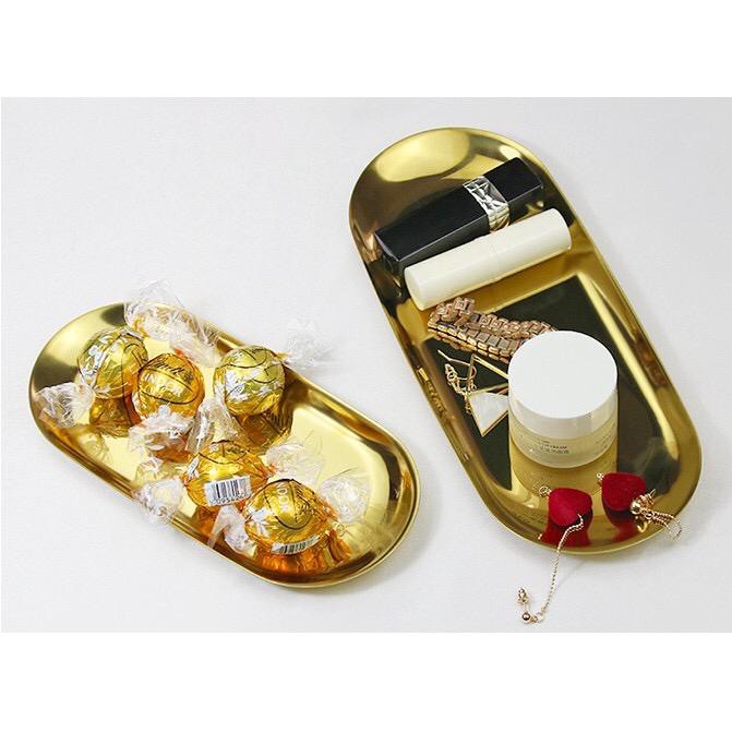 UNIK#2TO Tray Oval Gold / Tray Nordic / Tray Gold / Tray Pajangan / Tray Kosmetik
