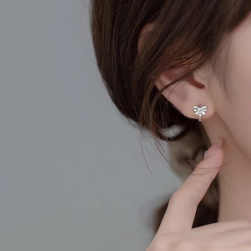 Coco Anting Tusuk Silver Wanita Desain Pita Gaya Hip Hop Korea