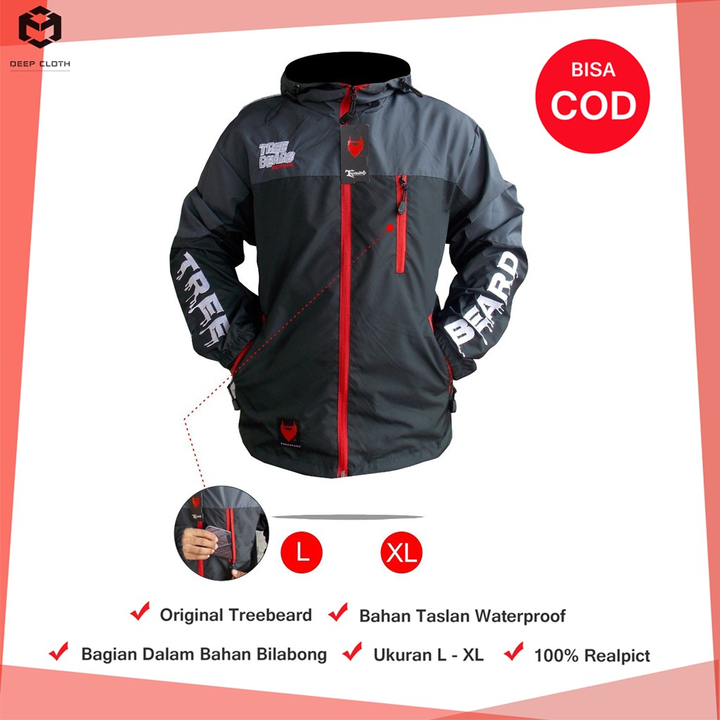 TREEBEARD | Jaket Waterproof | Jaket Outdoor | Jaket | Pria | Dewasa | Jaket Pria | Hoodie | Cowok