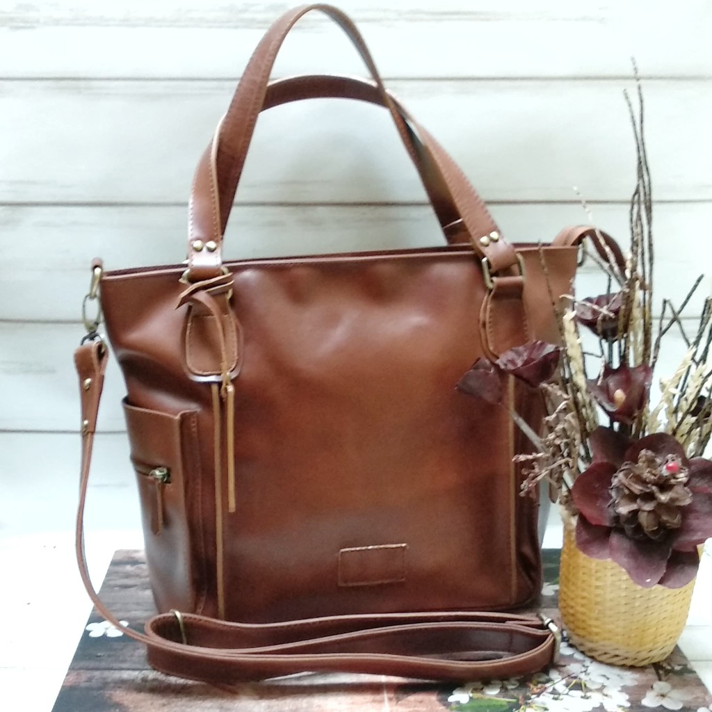 tas kulit sapi pull up, tas papirut, tas garut