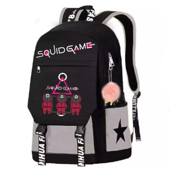 GGS squid game Tas Ransel Sekolah Anak Laki-laki Tk Sd Karakter - Merah Abu-abu.navy,kuning, pink