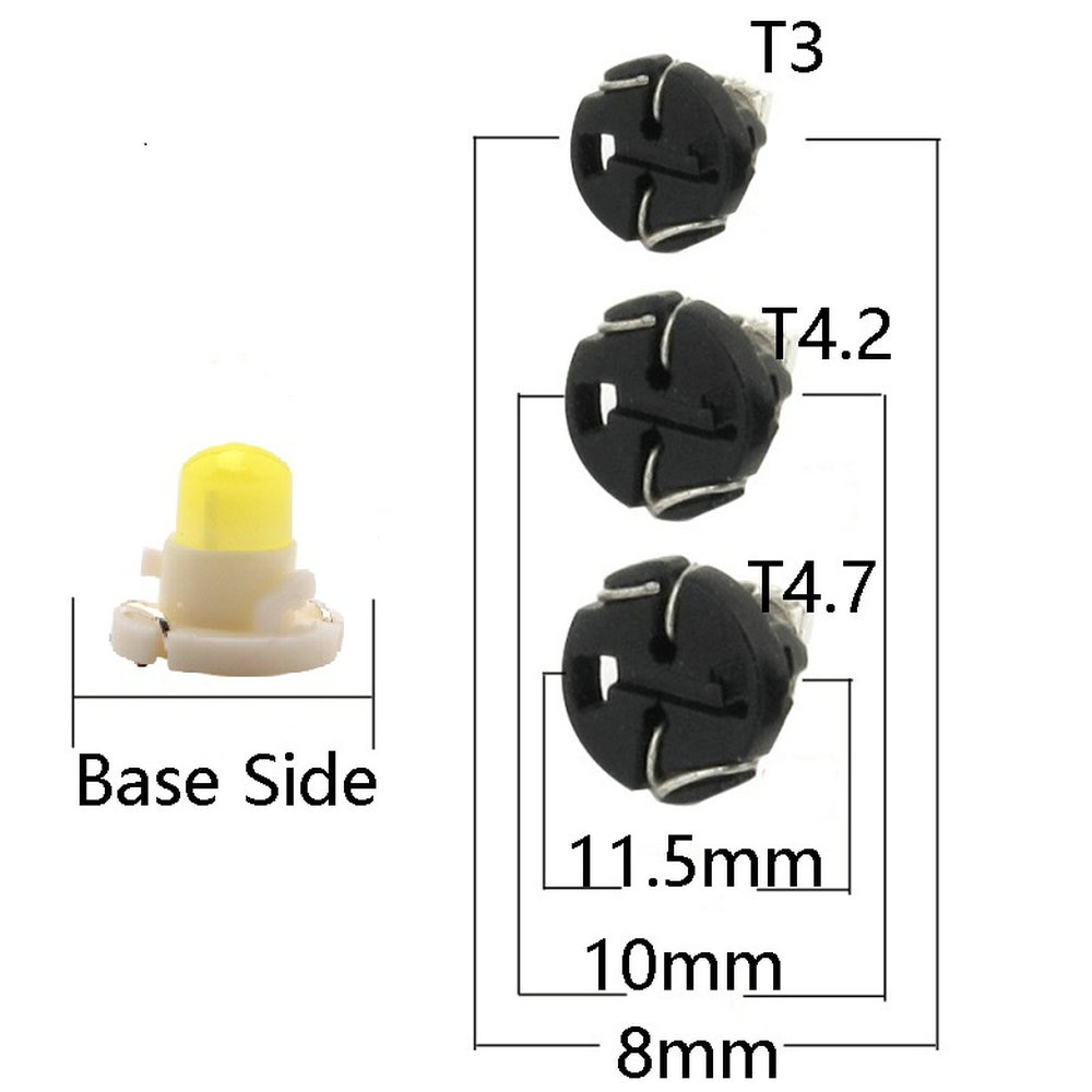 1 PC T3 COB 1 SMD F8 12V Lampu Dashboard Lampu LED Indikator Peringatan Lampu Interior untuk Mobil Kendaraan Lampu Instrumen