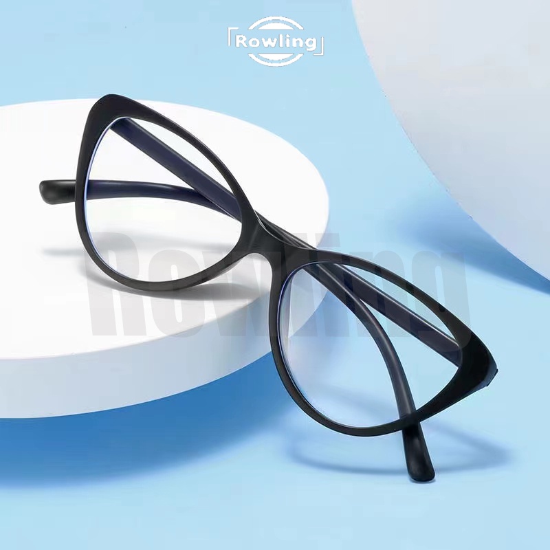 Rowling(ka-236) Kacamata Retro Terbaru Cat Eye  Wanita Import Kacamata Fashion Fuji