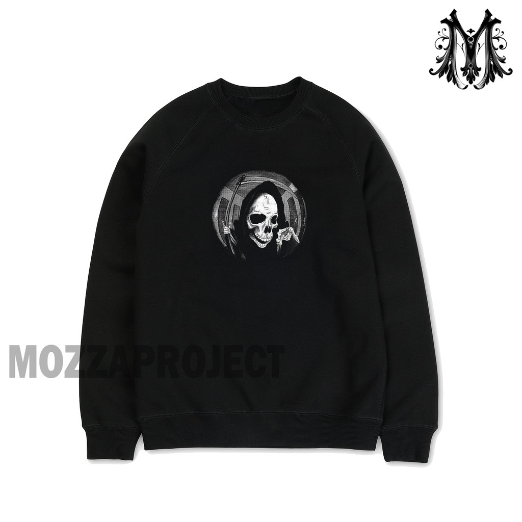 Mozzaproject Crewneck Sweatshirt Pria Dan Wanita Round Skull