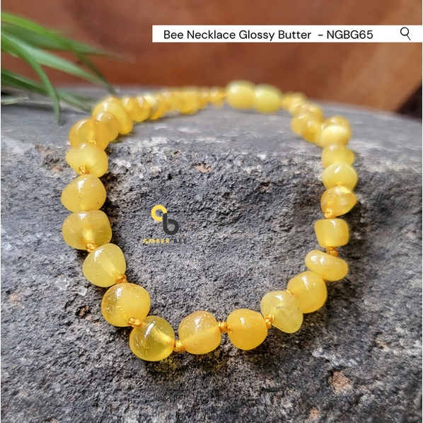 Kalung Amber Anak Tumbuh Gigi Premium Glossy Butter NGB65 By Amber Bee