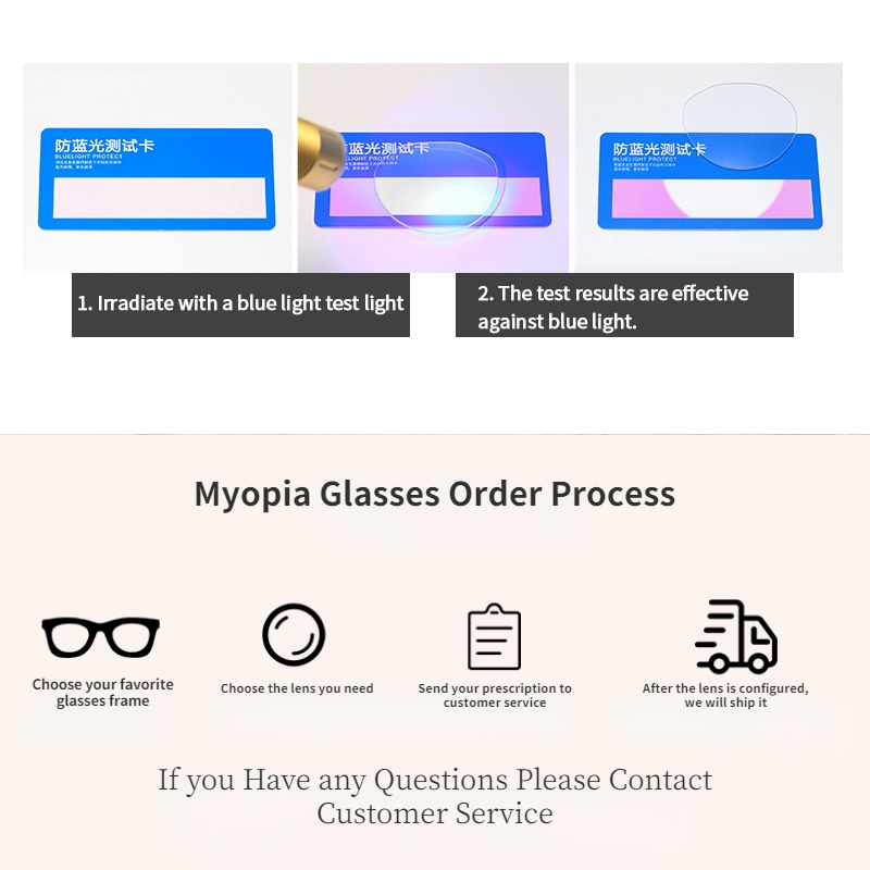 (YUZHU) Korea Fashion Bingkai Kecil Oval Anti Cahaya Biru Kacamata Vintage Fashion Transparan Frame Eyeglasses Unisex