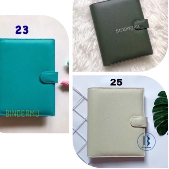 

€ Bindermu READY Binder Polos Kulit A6 6ring A5 20ring B5 26ring Multiring 6 holes lubang Planner Notebook ナ