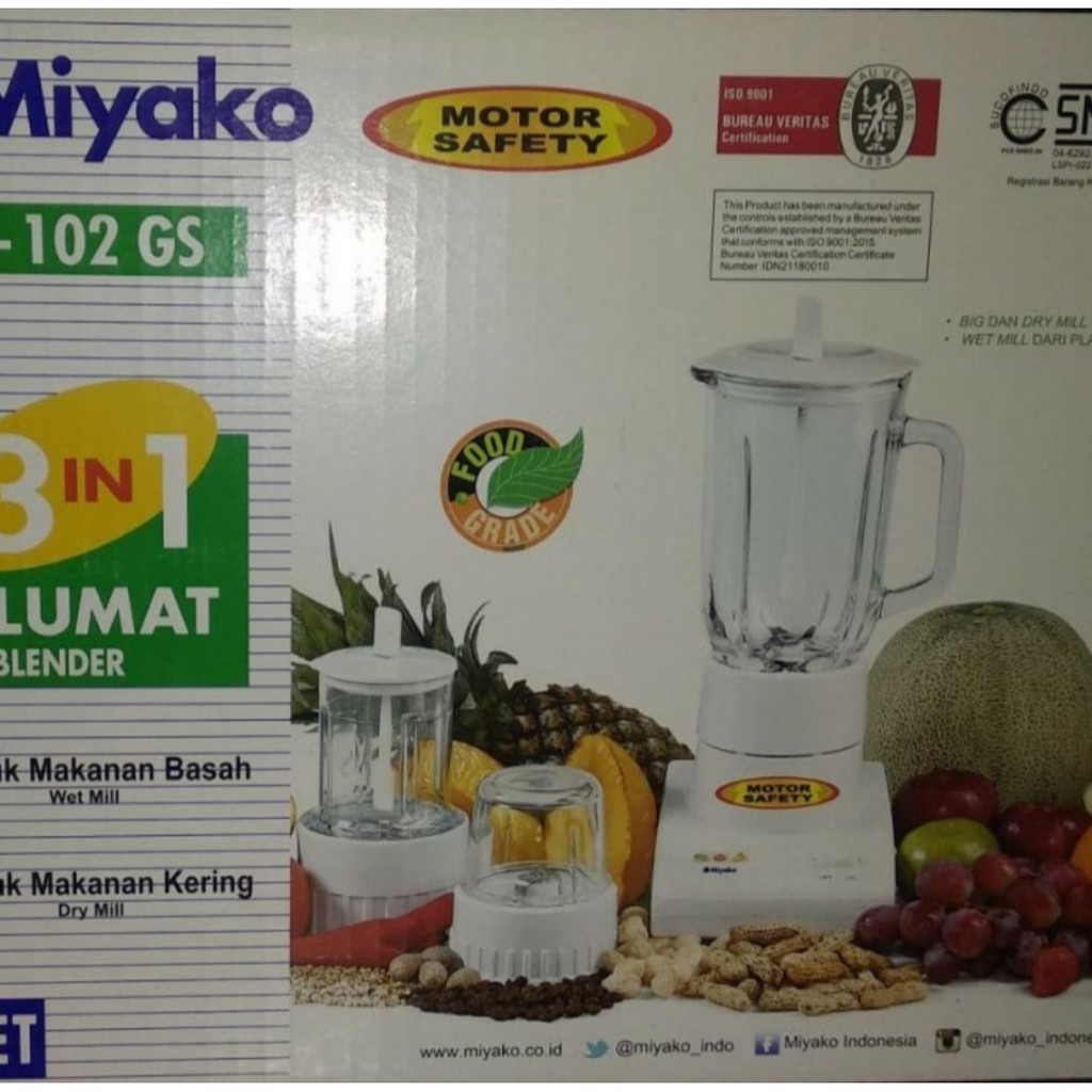 BLENDER 3 IN 1 MIYAKO 102 GS KACA GELAS