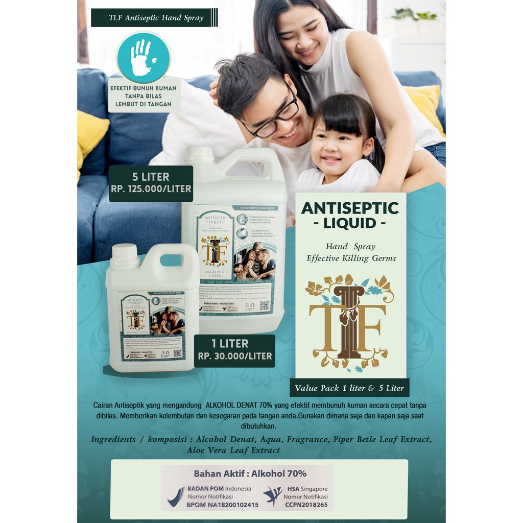 Sanitizer Antiseptik 1 Liter BPOM - TLF