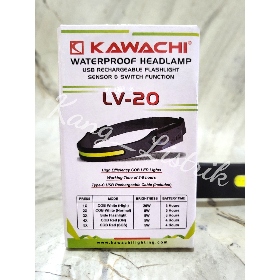 Senter Kepala Kawachi Sensor Gerak Waterproof LV-20