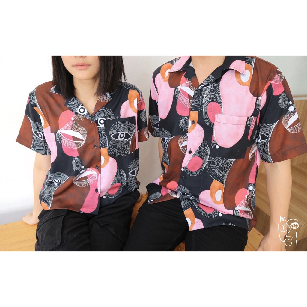 MYJI - Kemeja Motif Fullprint Psychedelic Pria Wanita - Tezza Shirt