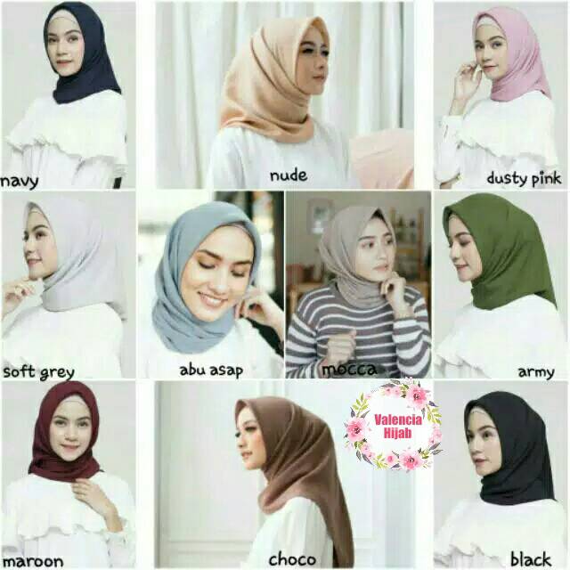 GROSIR Hijab /Jilbab/ kerudung Bella Square VALENCIA POLYCOTTON