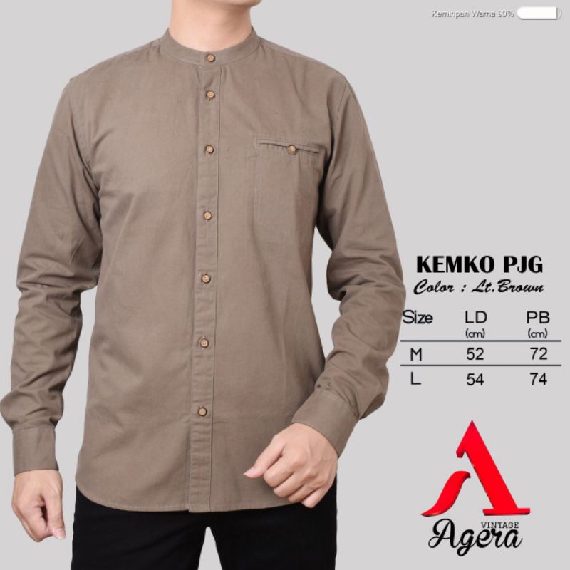 BAJU KEMEJA KOKO KEMKO PRIA LENGAN PANJANG SANGHAI KANCING FULL ORIGINAL AGERA SAJUAK