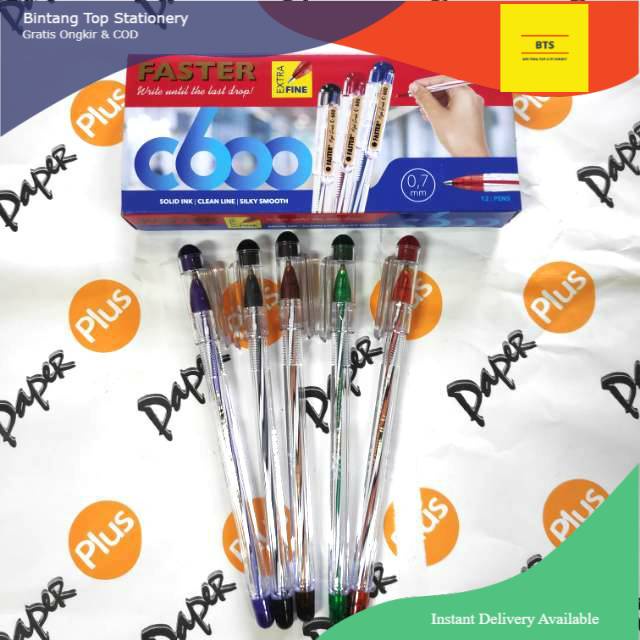 

[BTS] Pulpen / Ballpoint FASTER C600 (12pcs)