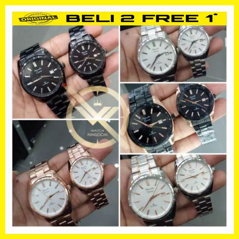 Promo Jamtangan couple harga satuan Alexandre christie ac8514 / ac 8514 Original garansi resmi 1thn