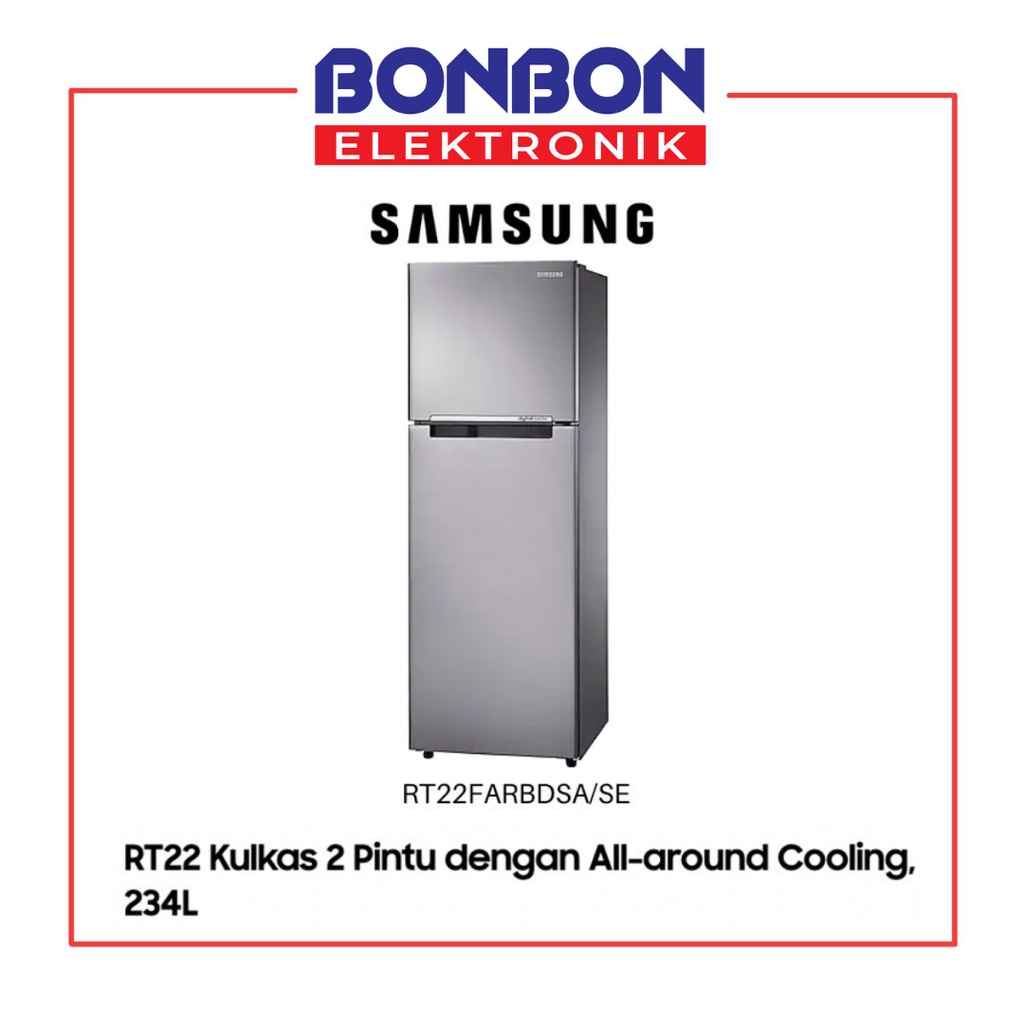 Samsung Kulkas 2 Pintu RT22FARBDSA Digital Inverter 234L RT22