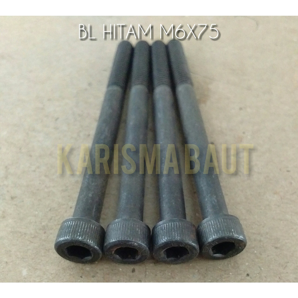 Baut L Baja Hitam m6 x 75/BL HTB 6x75 (kunci L m5)