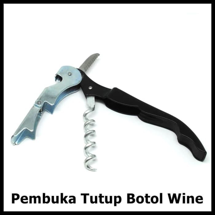 Pembuka Tutup Botol Wine Bottle Opener Stainless Steel WS01 Black