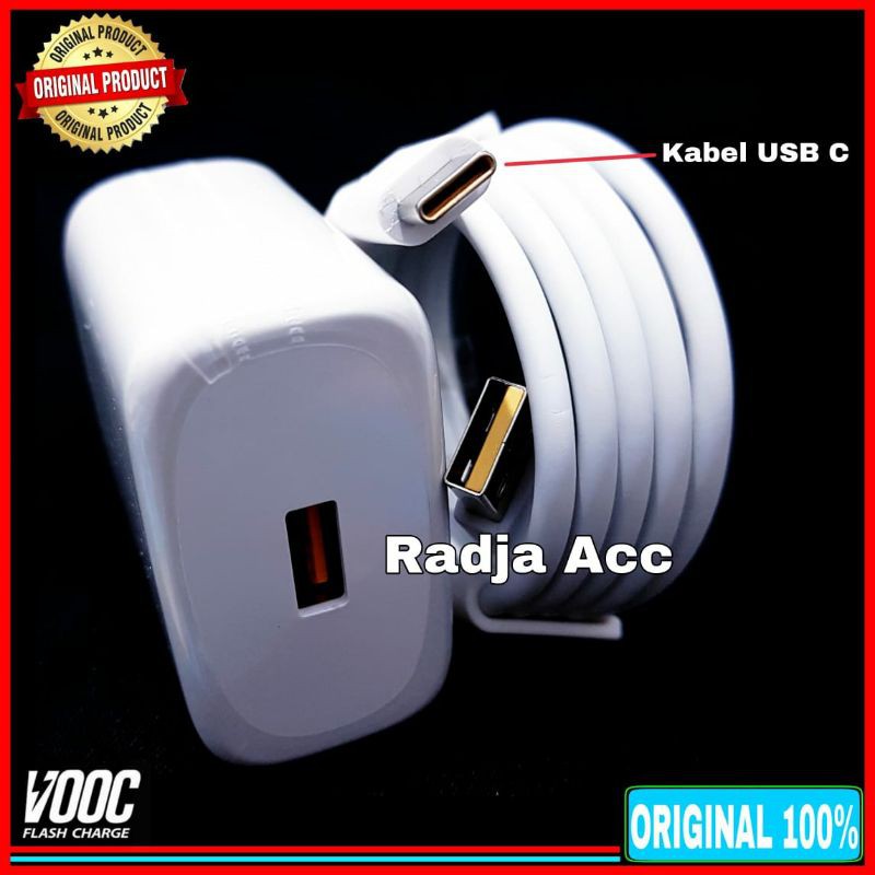 Charger Casan Realme Vooc Flash Charge 5V-4A Original 100% USB Type C 20W