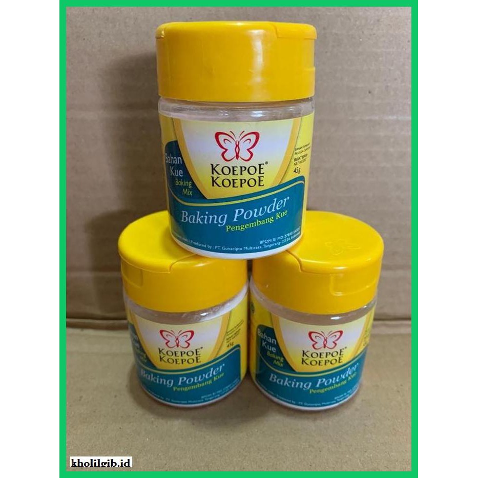 

Redwop-Gnikab- Baking Powder Koepoe Koepoe Kupu 45 Gr -Hallall.