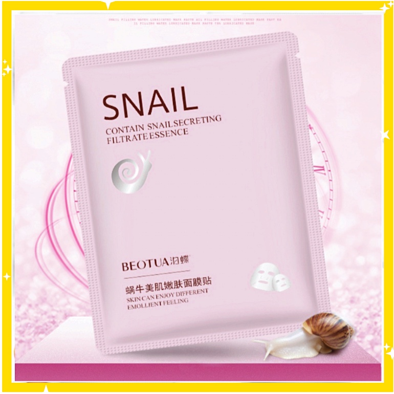 BEOTUA SNAIL MASK SKIN CARE SHEET MASKER WAJAH SNAIL GLOWING WHITENING BQ025