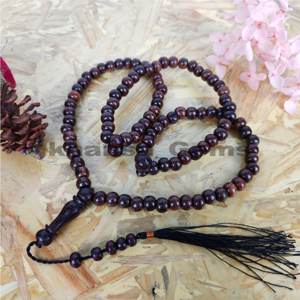 Tasbih Kayu Original Galih Asem Diameter 8mm Isi 99 butir Termurah