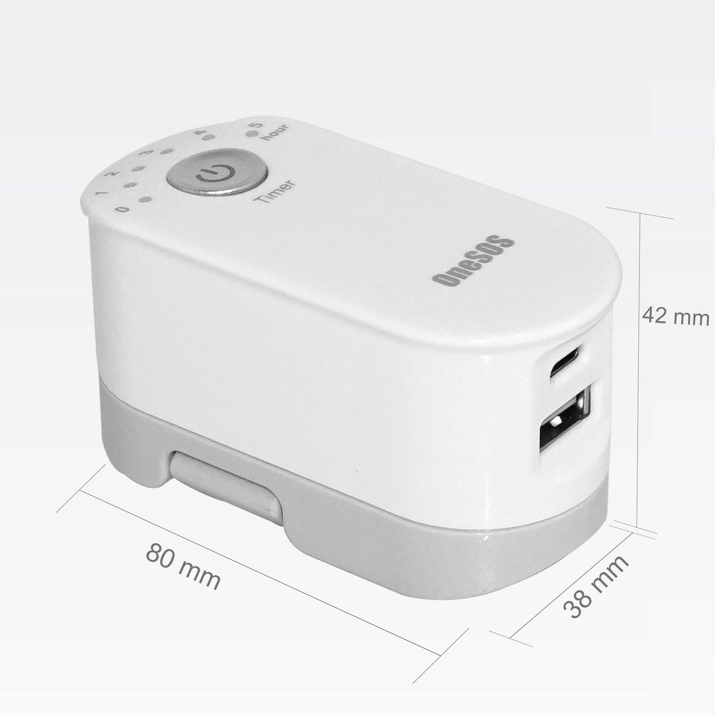 Charger 2 USB Plus Timer Fast Charging - OneSOS Time Control Adaptor 2 USB