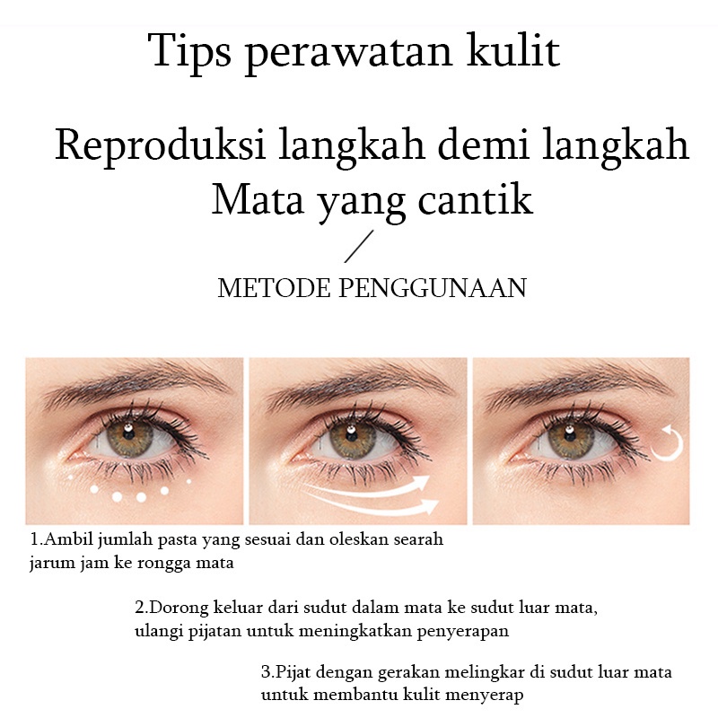 35g Eye cream Krim mata panda cream mata panda dan kantung mata Dark circle eye cream Menyehatkan area mata Lembut dan halus Menyamarkan garis mata dan lingkaran hitam Meringankan kantung mata dan butiran lemak Kurangi efek cahaya biru