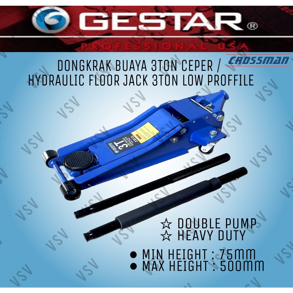 Dongkrak Buaya Ceper 3Ton Dongkrak Ceper Low Profile Floor Jack 3Ton