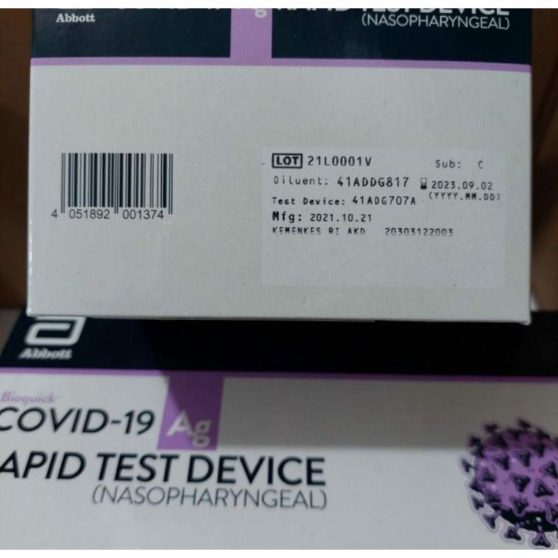NEW ABBOTT | SWAB ANTIGEN BIOQUICK | NASO RAPID TEST