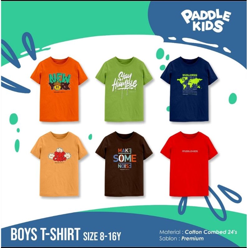 Kaos Anak laki laki junior premium usia 6-10 Tahun  paddlekids