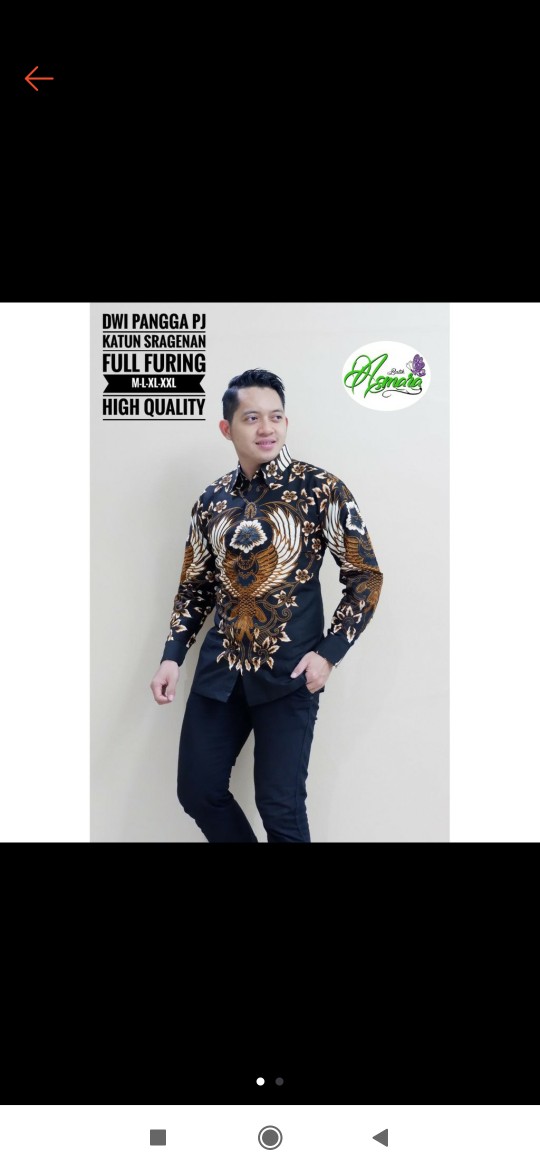 Dwi Pangga Asmara Kemeja Batik Pria Katun Sragenan Full Furing