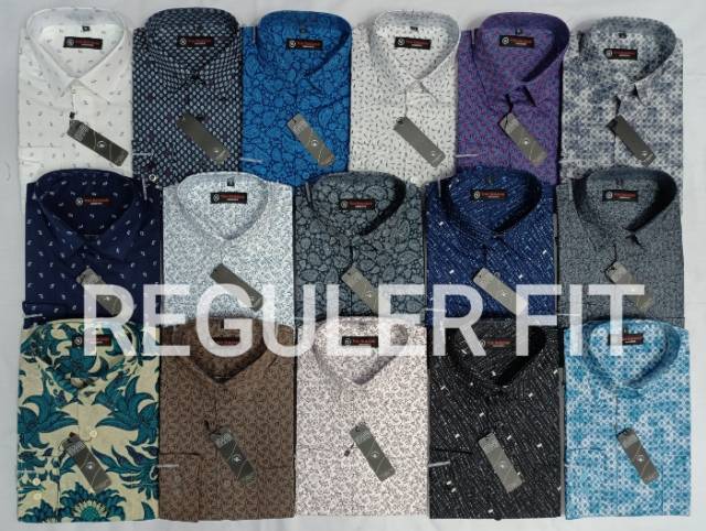 Kemeja Motif Vio Roldan Formal Pria Lengan Panjang Kemeja Kerja Kemeja Katun Kemeja Moderen Kemeja Pria