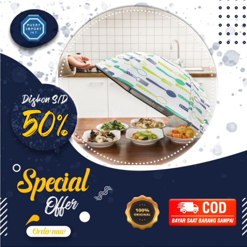 COD tudung saji lipat modern tudung saji penahan panas penutup makanan perlengkapan dapur murah