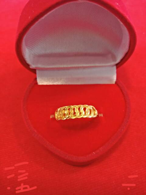 Cincin No 15 anak dan dewasa emas asli kadar 700 70% 22 1 satu gram gold model permata rantai pita selisih cantik