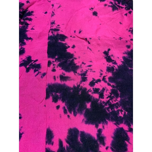 Celana Kulot Panjang Rayon Jumbo Tye Die Bali-Pink-Hitam