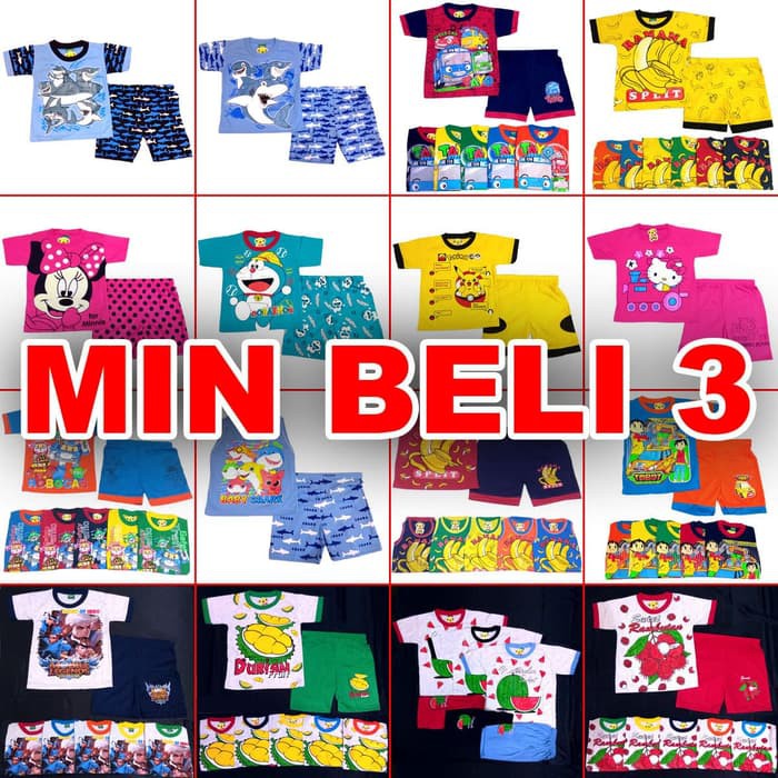 G71O5 Baju  Setelan Anak  Laki Perempuan Set Cowok  Cewek 