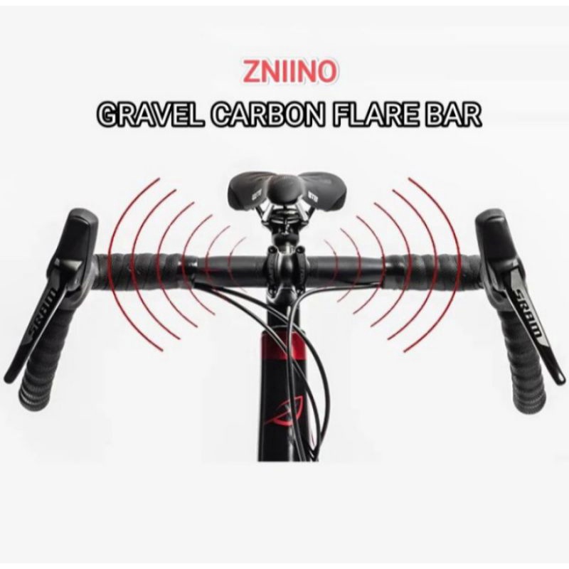 ZNIINO Flare Dropbar Carbon sepeda Gravel Stang GRX Gravelis Roadbike - Setang Sepeda Balap Road bik