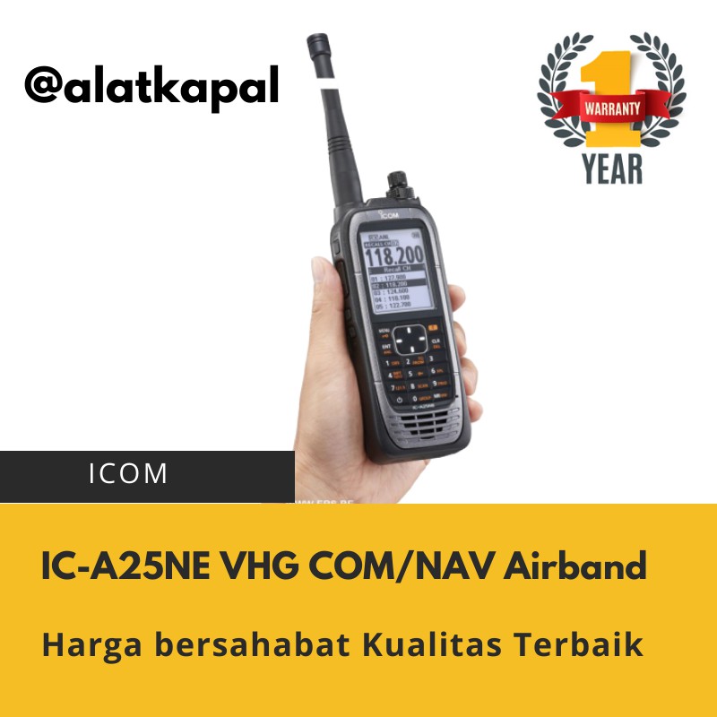 ICOM IC-A25NE VHF COM/NAV Airband Radio Harga Murah
