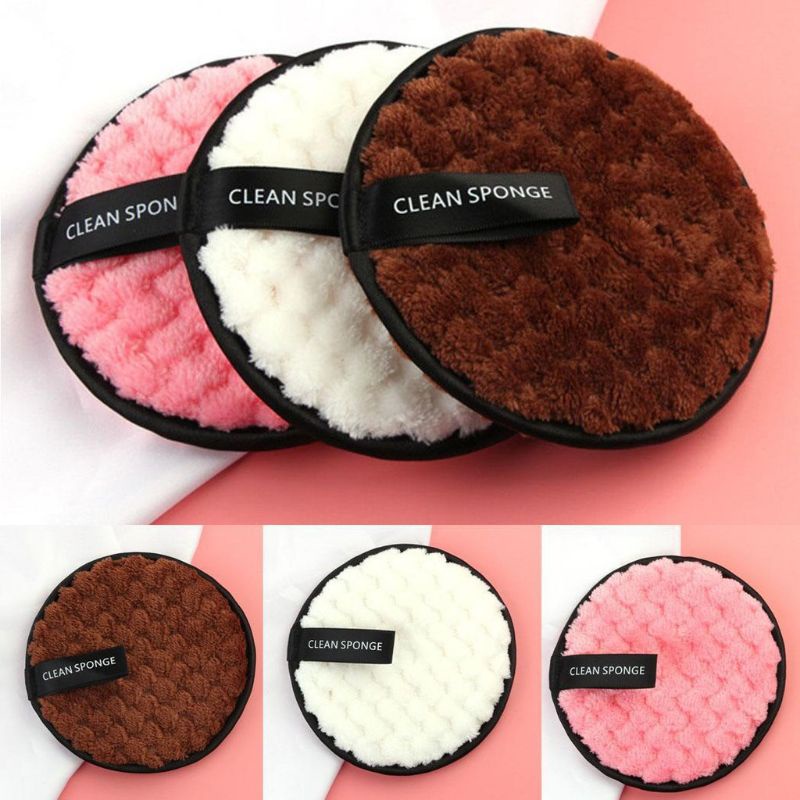 (LEMBUT)Makeup Removal Clean Sponge Puff Double-Sided Face Cleansing Makeup Remover  Cotton Pads