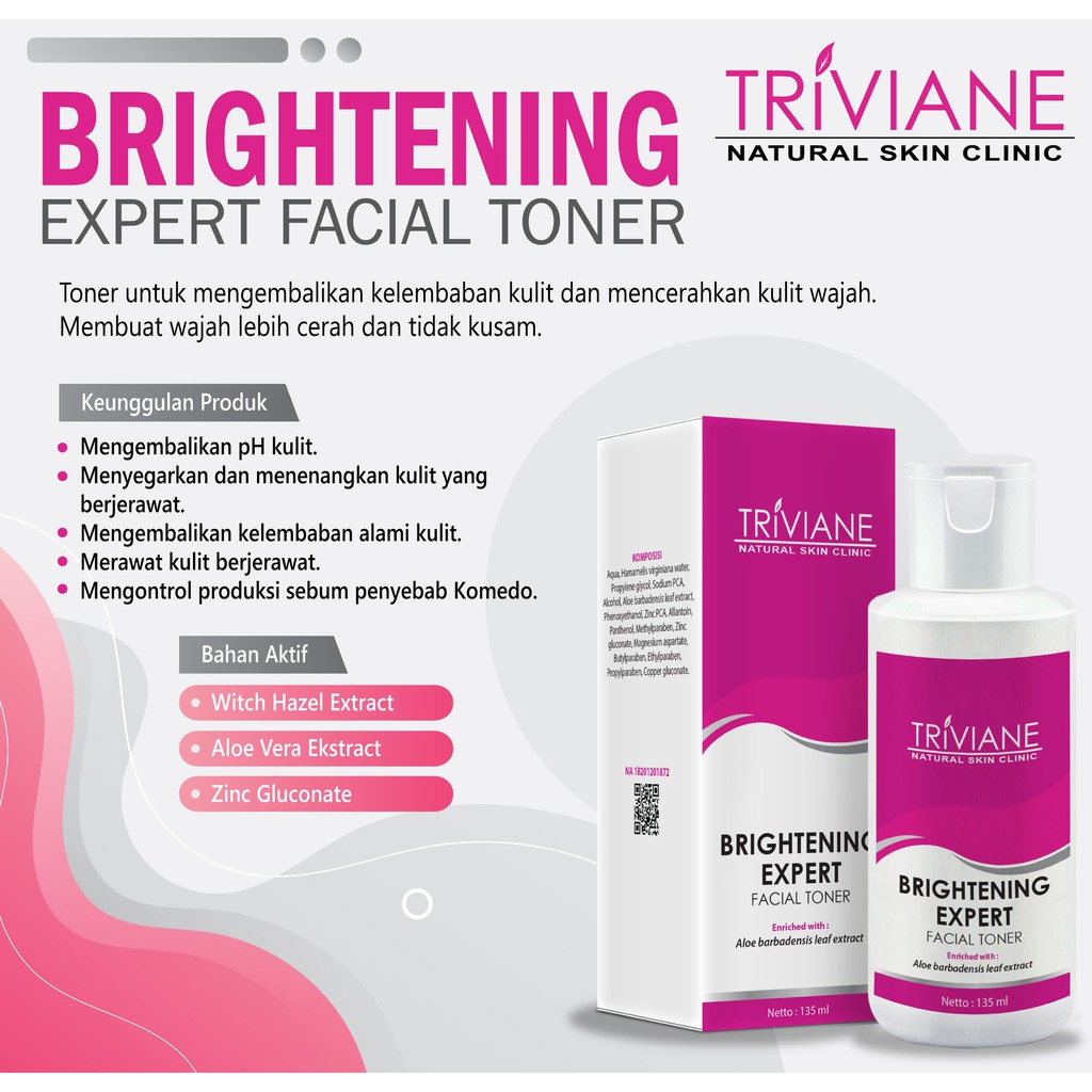 Paket Triviane Whitening Expert Original / Paket Pencerah Wajah isi 4 BPOM Aman