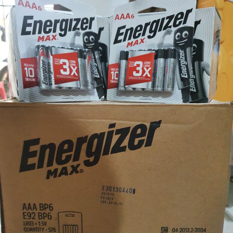 (ENERGIZER) BATERAI /  BATTERAI / BATTERY ENERGIZER ALKALINE MAX AA / AAA (isi 6) PROMO HARI INI