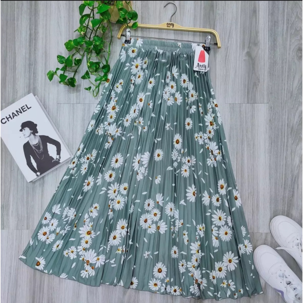 OOTD Skirt- Rok Plisket Wanita Terlaris Premium Motif