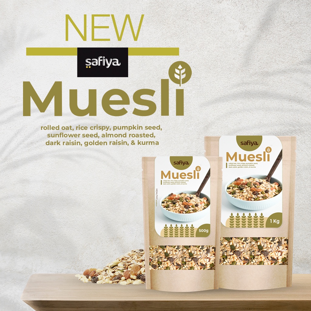 Muesli Oatmeal Dried Fruit Safiya 1 Kg - Sereal Sarapan Makanan Sehat Original Premium